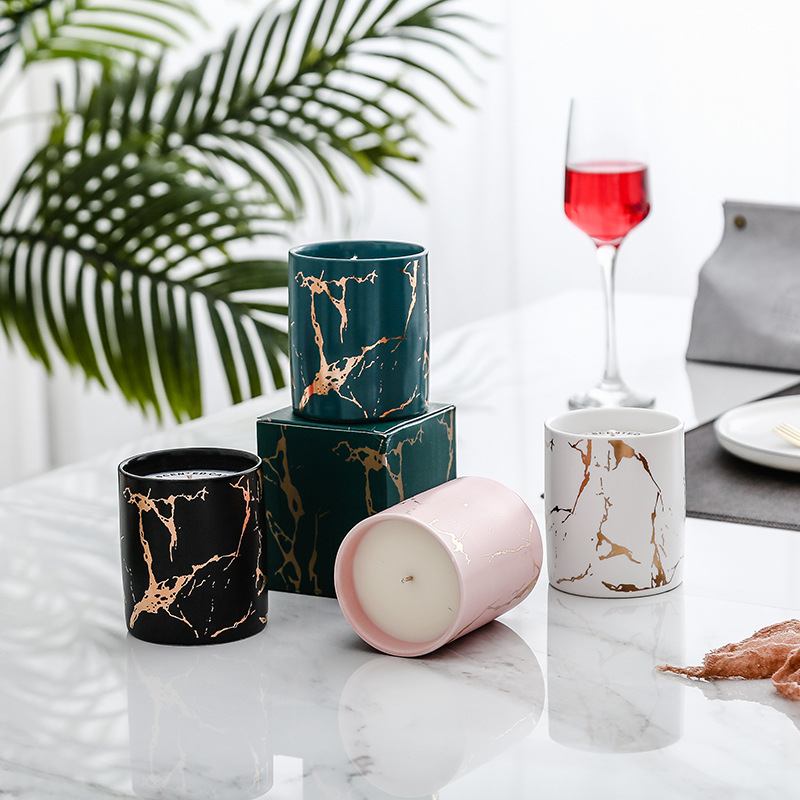 【大豆蠟香氛蠟燭】【專業調香】北歐大理石紋杯純植物大豆蠟香氛蠟燭