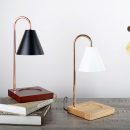 【北歐實木底座融蠟燈】【GU10專用融蠟燈泡】【可調光開關】北歐鐵藝燈罩實木底座可調光融蠟燈