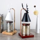 【北歐實木底座融蠟燈】【GU10專用融蠟燈泡】【可調光開關】北歐鐵藝燈罩實木底座可調光融蠟燈