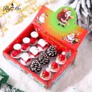 【聖誕主題無煙蠟燭】【一盒12入】超可愛純手工製聖誕主題聖誕樹襪子聖誕老人造型無煙蠟燭禮盒