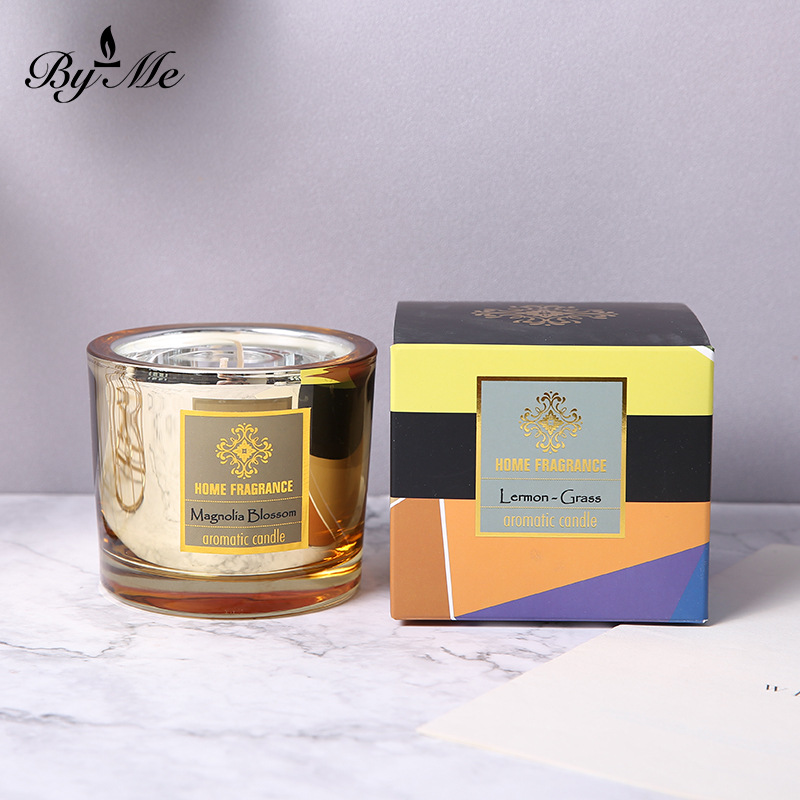 【法式奢金杯裝香氛蠟燭】【厚壁電鍍】【高端無煙大豆蠟】【50小時】法式奢金木蘭檸檬柑橘百香果香氛蠟燭