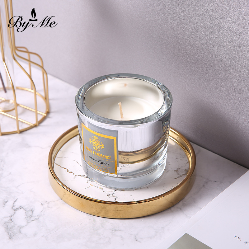 【法式奢金杯裝香氛蠟燭】【厚壁電鍍】【高端無煙大豆蠟】【50小時】法式奢金木蘭檸檬柑橘百香果香氛蠟燭