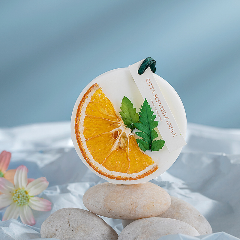 【永生花香氛蠟片】【多種香型】日式純手工作蜂蠟圓形橙片柑橘梔子檸檬草琥珀烏木香氛蠟片