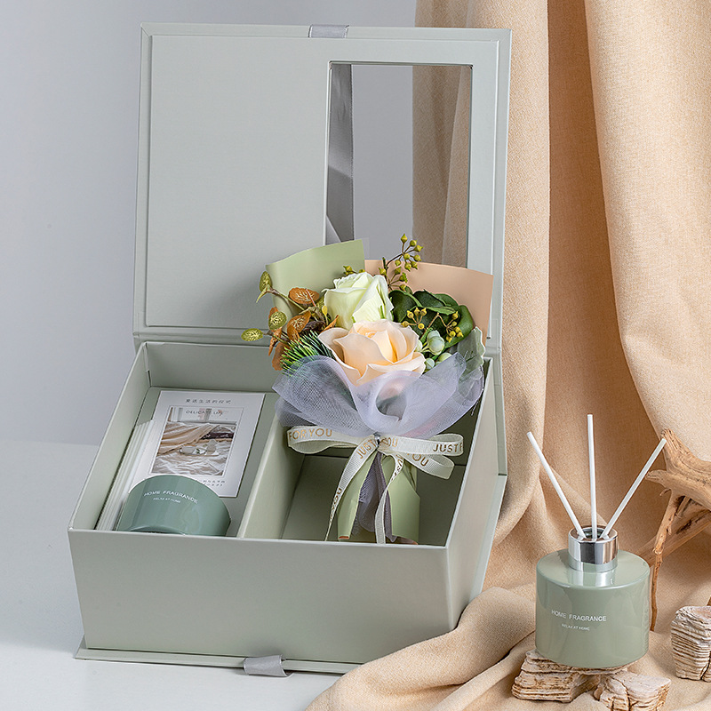 【永生玫瑰擴香瓶禮盒】設計師款日式保鮮香皂花禮盒聖誕禮物情人節禮品玫瑰香氛擴香瓶禮盒