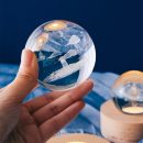 【水晶球內雕小夜燈】【浮雲燈塔】浪漫禮物超讚設計原創水晶球精細內雕夢幻小夜燈桌燈