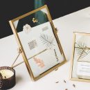 【高透水晶玻璃相框】【烤漆金屬邊框】歐式文藝復古金屬邊框高透雙層玻璃相框