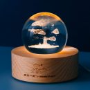 【水晶球內雕小夜燈】【浮雲燈塔】浪漫禮物超讚設計原創水晶球精細內雕夢幻小夜燈桌燈
