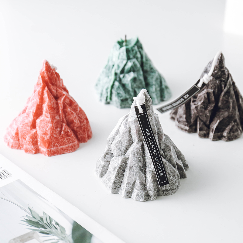 【火山造型無煙香氛蠟燭】【大理石擺檯】高檔安神舒心植物精油香氛蠟燭帶大理石擺檯