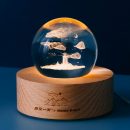 【水晶球內雕小夜燈】【浮雲燈塔】浪漫禮物超讚設計原創水晶球精細內雕夢幻小夜燈桌燈