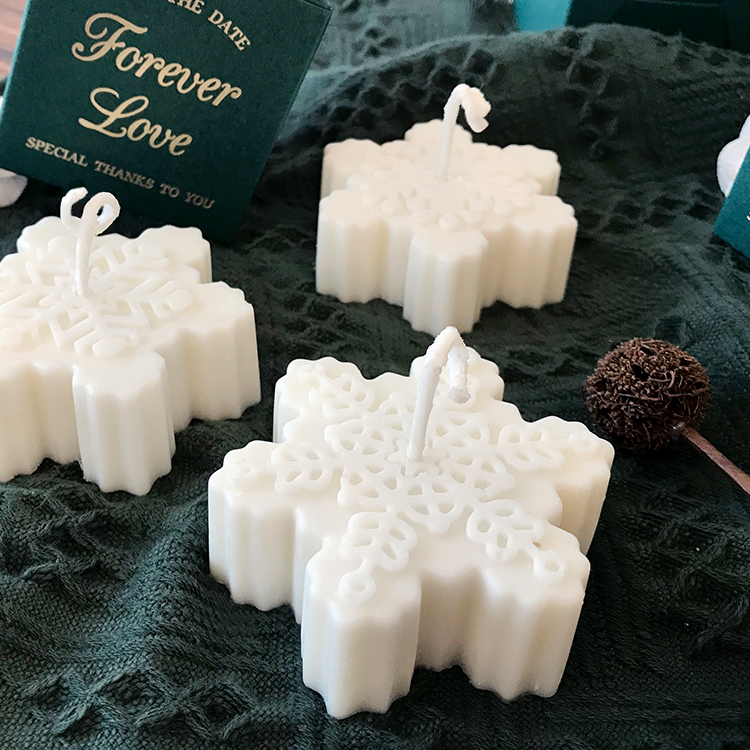 【北歐雪花造型香氛蠟燭】【大豆白蜂蠟】韓國小眾伴手禮臥室裝飾天然精油雪花香氛蠟燭送閨密聖誕禮盒