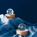 【水晶球內雕小夜燈】【浮雲燈塔】浪漫禮物超讚設計原創水晶球精細內雕夢幻小夜燈桌燈