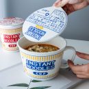 【日式陶瓷帶蓋速食麵碗】超實用禮物日式雜貨陶瓷帶蓋泡麵杯麵碗