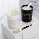 【歐式燙金杯裝香氛蠟燭禮盒組】【高端無煙大豆蠟】歐式宮廷燙金杯裝大豆蠟香草奶油藍風鈴大豆蠟香氛蠟燭