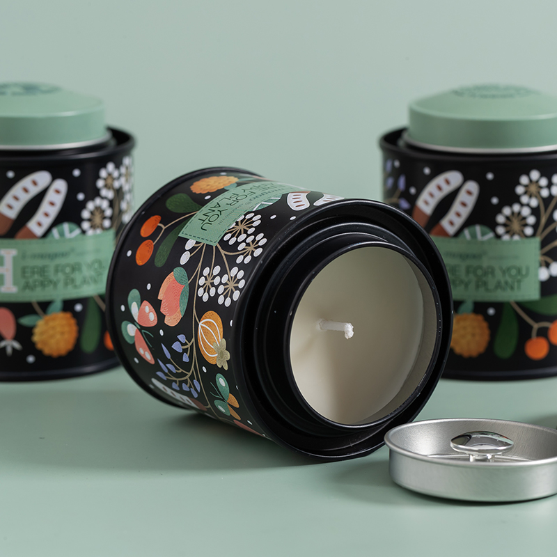 【二入】【英式馬口鐵罐香氛蠟燭】【高端無煙大豆蠟】英式田園插畫馬口鐵罐大豆蠟香氛蠟燭二入組