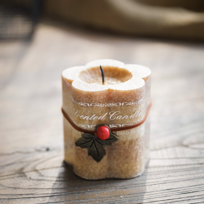 【美式田園復古多層香氛蠟燭】【無煙環保】圓柱形花形香氛蠟燭浪漫燭光晚餐生日結婚禮物