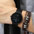 【24小時月相顯示】【獨立小秒盤】【米蘭網帶】日式原宿CRRJU暗夜精靈月相計時獨立秒盤男石英手錶