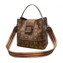 條紋寬肩帶老花時尚手提包休閑單肩包複古舒適斜背包百搭女包