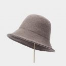 【羊毛呢針織漁夫帽】日系純色氣質百搭保暖羊毛呢針織漁夫帽女遮陽保暖羊毛呢盆帽復古毛線帽