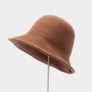 【羊毛呢針織漁夫帽】日系純色氣質百搭保暖羊毛呢針織漁夫帽女遮陽保暖羊毛呢盆帽復古毛線帽