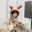 【毛絨兔耳圍脖一體帽】【耳朵可動】韓國熱賣人氣網紅款兔耳朵毛毛帽加厚毛絨保暖圍脖一體兩件套軟妹女帽 【毛絨兔耳圍脖一體帽】【耳朵可動】韓國熱賣人氣網紅款兔耳朵毛毛帽加厚毛絨保暖圍脖一體兩件套軟妹女帽