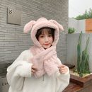 【毛絨兔耳圍脖一體帽】【耳朵可動】韓國熱賣人氣網紅款兔耳朵毛毛帽加厚毛絨保暖圍脖一體兩件套軟妹女帽 【毛絨兔耳圍脖一體帽】【耳朵可動】韓國熱賣人氣網紅款兔耳朵毛毛帽加厚毛絨保暖圍脖一體兩件套軟妹女帽