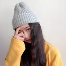 【韓系捲邊絨線帽】【顯高小錐頂】韓國純色百搭甜美針織毛線帽顯高小錐頂秋冬保暖女帽