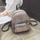 【優雅細格紋後背包】韓國優雅氣質細格紋迷你百搭雙肩後背包