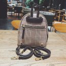 【優雅細格紋後背包】韓國優雅氣質細格紋迷你百搭雙肩後背包