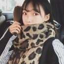 【韓版豹紋印花圍巾】【羊絨觸感】韓國名媛氣質百搭保溫印花羊絨觸感秋冬女披肩圍巾