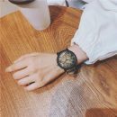 日系文藝個性幾何星空大錶盤皮帶男女手錶