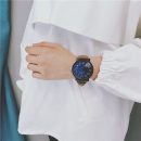 日系文藝個性幾何星空大錶盤皮帶男女手錶
