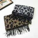 【韓版豹紋印花圍巾】【羊絨觸感】韓國名媛氣質百搭保溫印花羊絨觸感秋冬女披肩圍巾