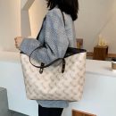 日系時尚馬車印花秋冬大包包女托特包單肩手提側背包