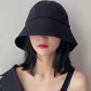 【超顯臉小漁夫帽】日系純色漁夫帽女顯臉小黑色防曬帽韓版百搭秋季水桶帽子潮遮臉遮陽盆帽