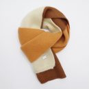 【韓系拼色小圍巾】【手工毛線針織】小圍巾女秋冬季護頸韓版可愛少女保暖針織百搭拼色裝飾短圍脖圍巾