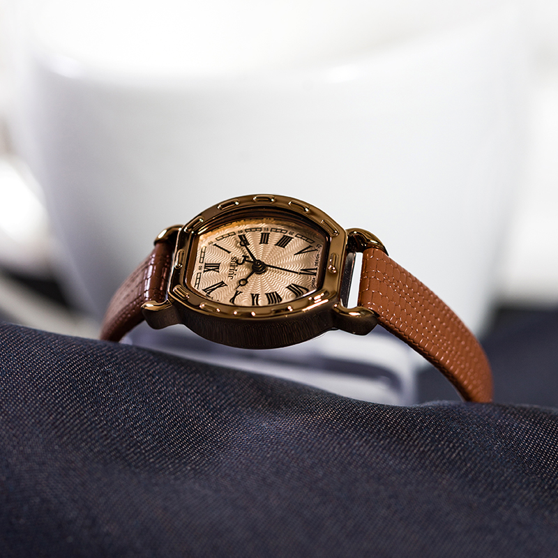 【復古羅馬刻度酒桶女錶】【小牛皮錶帶】正韓JULIUS氣質復古羅馬刻度酒桶造型皮帶日本機芯女錶