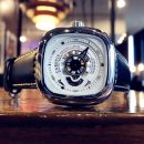 【全自動鏤空機械錶】【特種兵方形錶盤】韓版軍風高檔全自動鏤空機械機芯方形錶盤自動上鏈男機械手錶