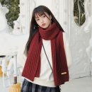 【日系純色毛線針織圍巾】秋冬季新款日系情侶純色百搭毛線針織百搭戀人圍脖圍巾