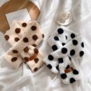 百搭日系斑點圍巾女秋冬季韓版潮甜美可愛學生冬天保暖短款圍脖