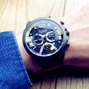 【美式多功能大錶盤】【計時碼錶】【個性日曆】美式多功能獨立分秒計時日曆皮帶男手錶