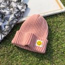 【清爽捲邊笑臉毛線帽】正韓版型網紅笑臉女帽秋冬毛線帽可愛笑臉百搭針織毛帽