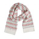 【懷舊風花朵針織毛線圍巾】圍巾女秋冬季復古花朵可愛學生針織保暖IG風百搭護頸圍巾