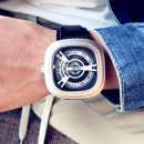 【方形概念錶盤】【小牛皮錶帶】未來感日式個性方形錶盤真皮錶帶男錶