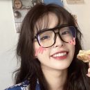 【素顏大臉顯瘦】【復古雙梁黑框】【防藍光】港風復古個性雙梁黑框素顏眼鏡男女大臉顯瘦平光防藍光眼鏡