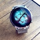 【賽博朋克鍍膜鏡面】【獨立計時秒針】賽博朋克風紫光鍍膜鏡面獨立秒針3ATM防水多功能手錶科幻風男錶