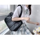 日系原創動漫二次元少女純色長手提肩背側背包學院風通勤基礎大容量軟妹包