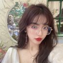 【素顏百搭顯瘦】【文藝細方框】【防藍光】日系IG風網紅素顏大框眼鏡女復古圓臉顯瘦方框平光防藍光眼鏡