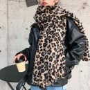 【韓版豹紋印花圍巾】【羊絨觸感】韓國名媛氣質百搭豹紋印花流蘇羊絨觸感秋冬女披肩圍巾