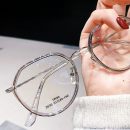 【亮黑金邊】【超顯氣質】【防藍光】韓國個性百搭多邊形時尚防藍光眼鏡框男女鏡架文藝複古文藝眼鏡