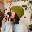 【超溫柔針織毛線帽】韓國超正版型百搭溫柔女帽米色舒適高彈保暖捲邊針織毛線帽